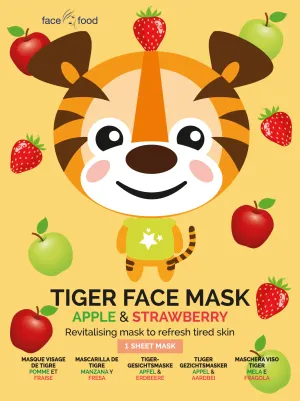 7th Heaven Face Food Tiger Sheet Face Mask Apple And Strawberry Revitalising Mask To Refresh Tired Skin