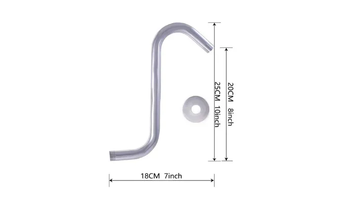 8 Inch Steel High Rise Extension S-Curved Goose Neck Shower