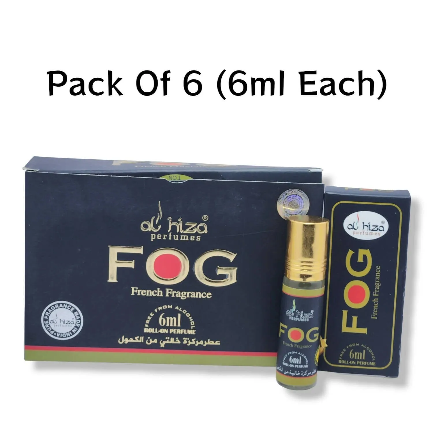 Al hiza perfumes FOG French Fragrance Roll-on Perfume Free From Alcohol 6ml (Pack of 6)