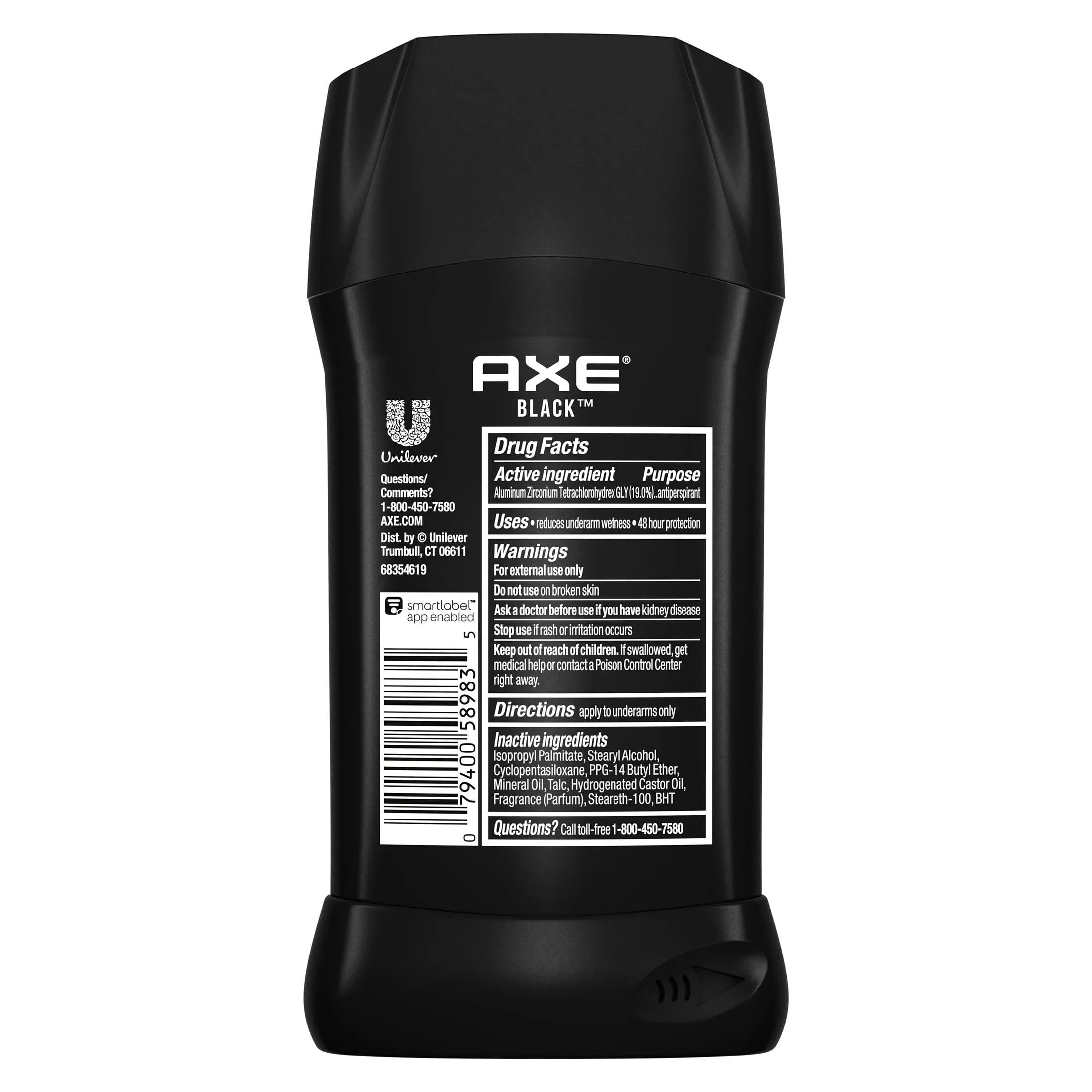 Axe Black Long Lasting Men's Antiperspirant Deodorant Stick, Frozen Pear and Cedarwood, 2.7 oz