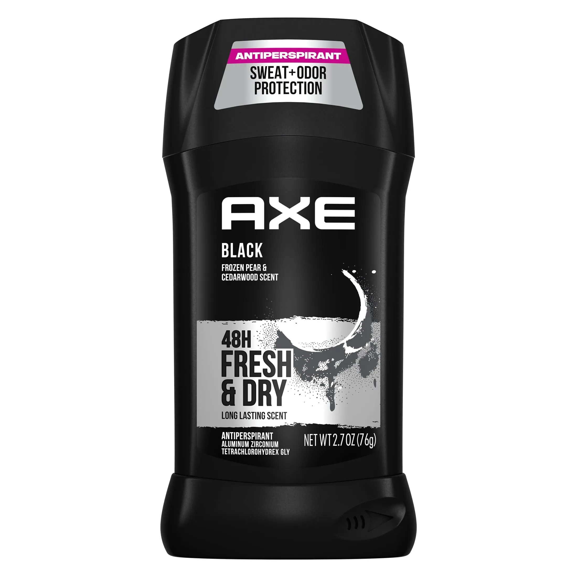 Axe Black Long Lasting Men's Antiperspirant Deodorant Stick, Frozen Pear and Cedarwood, 2.7 oz