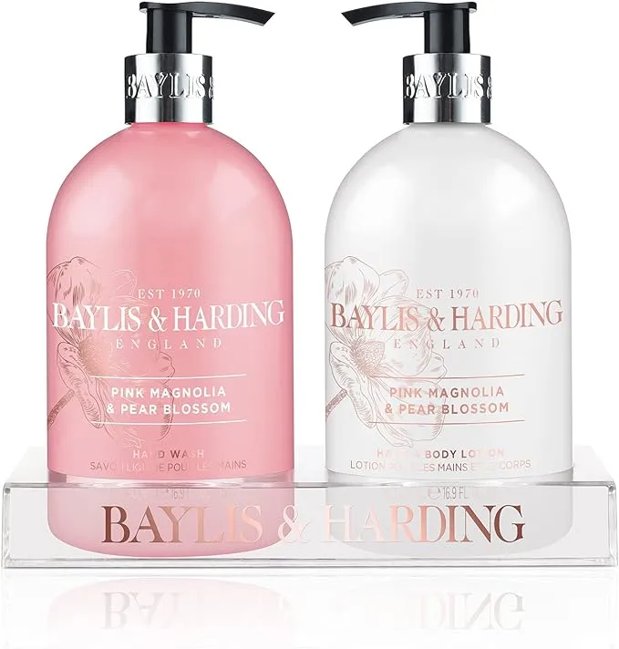 Baylis & Harding Pink Magnolia & Pear Blossom Hand Wash & Hand Lotion Set