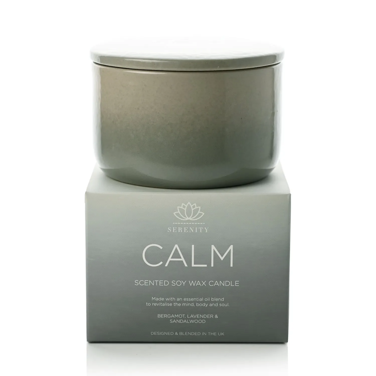 Calm Ceramic Bergamot Lavender Candle 430g