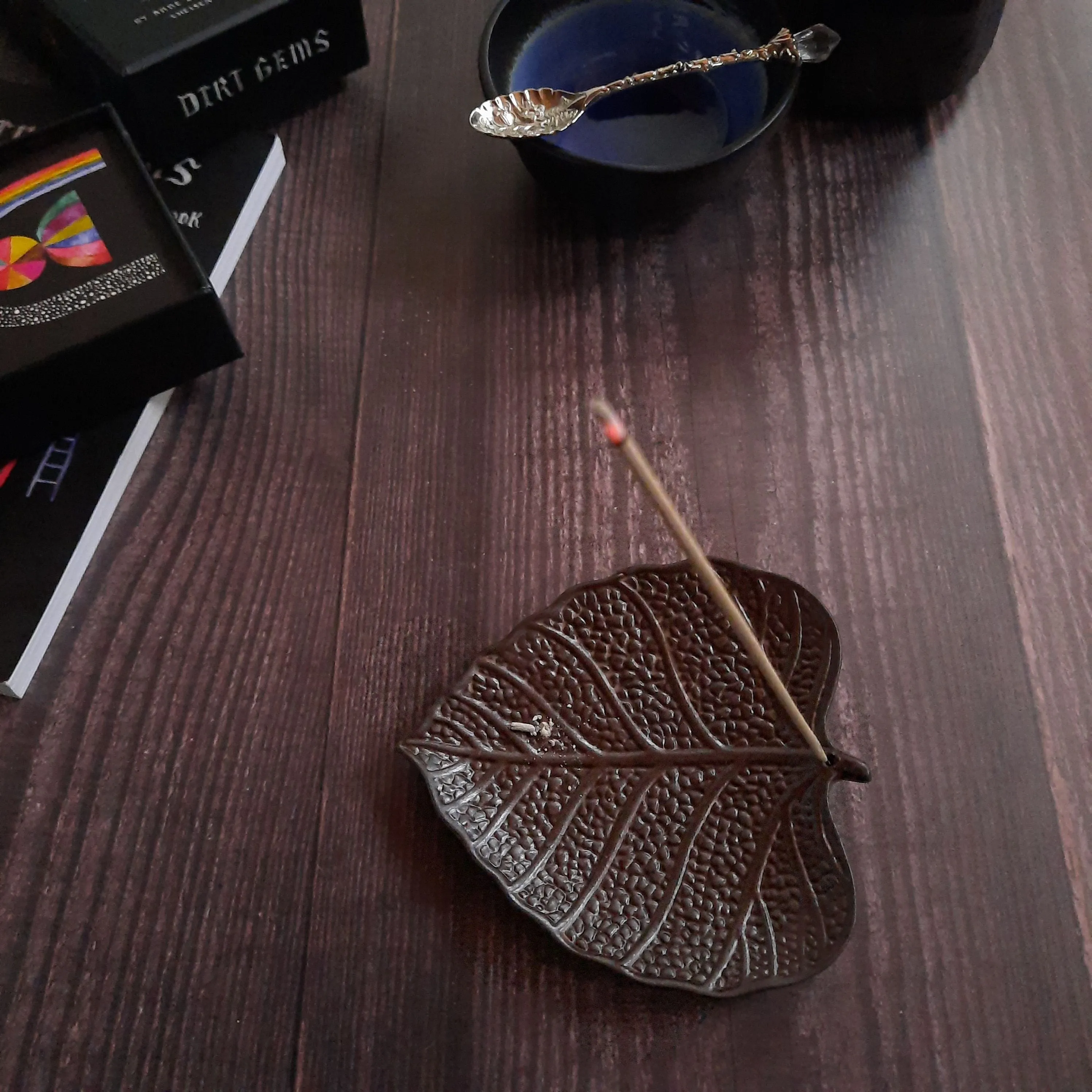 Ceramic Leaf Shaped Incense Burner - Ginkgo or Bodhi