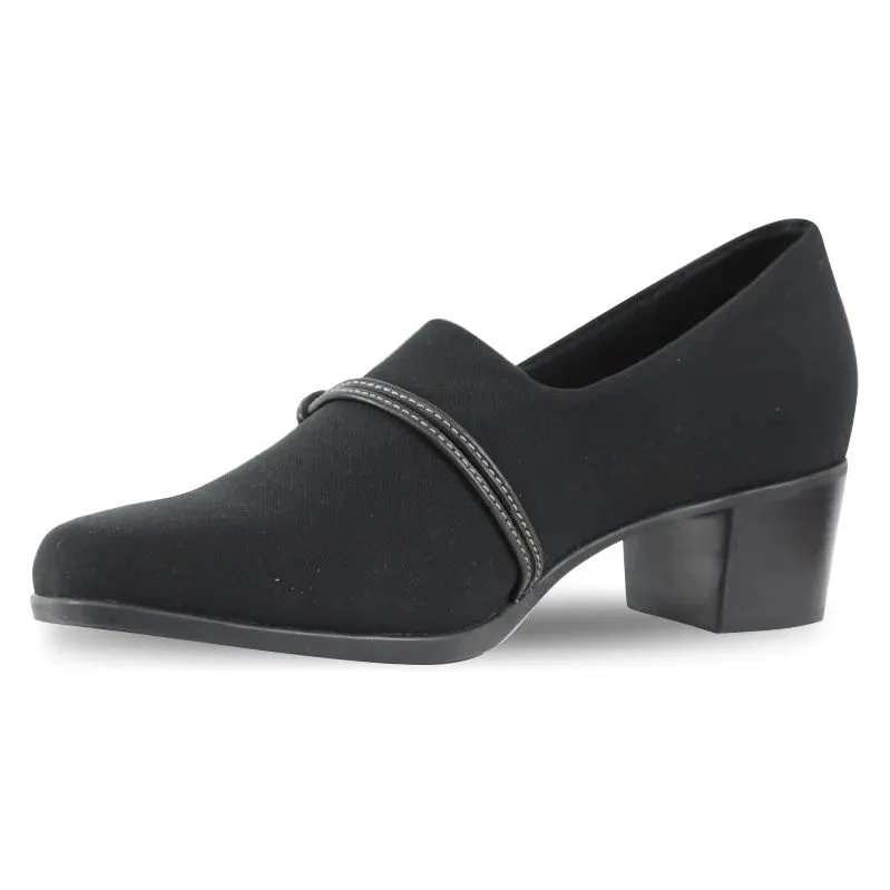 Cindi II Black Stretch Fabric Slip-on Shoes