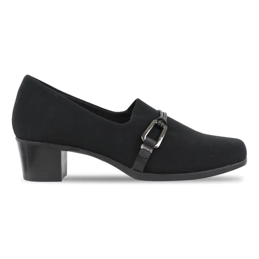 Cindi II Black Stretch Fabric Slip-on Shoes