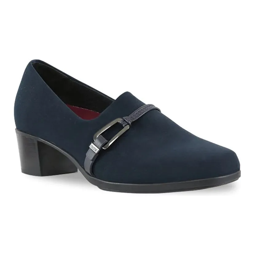 Cindi II Navy Stretch Fabric Slip-on Shoes