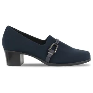 Cindi II Navy Stretch Fabric Slip-on Shoes