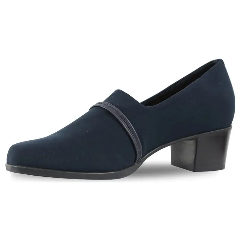 Cindi II Navy Stretch Fabric Slip-on Shoes