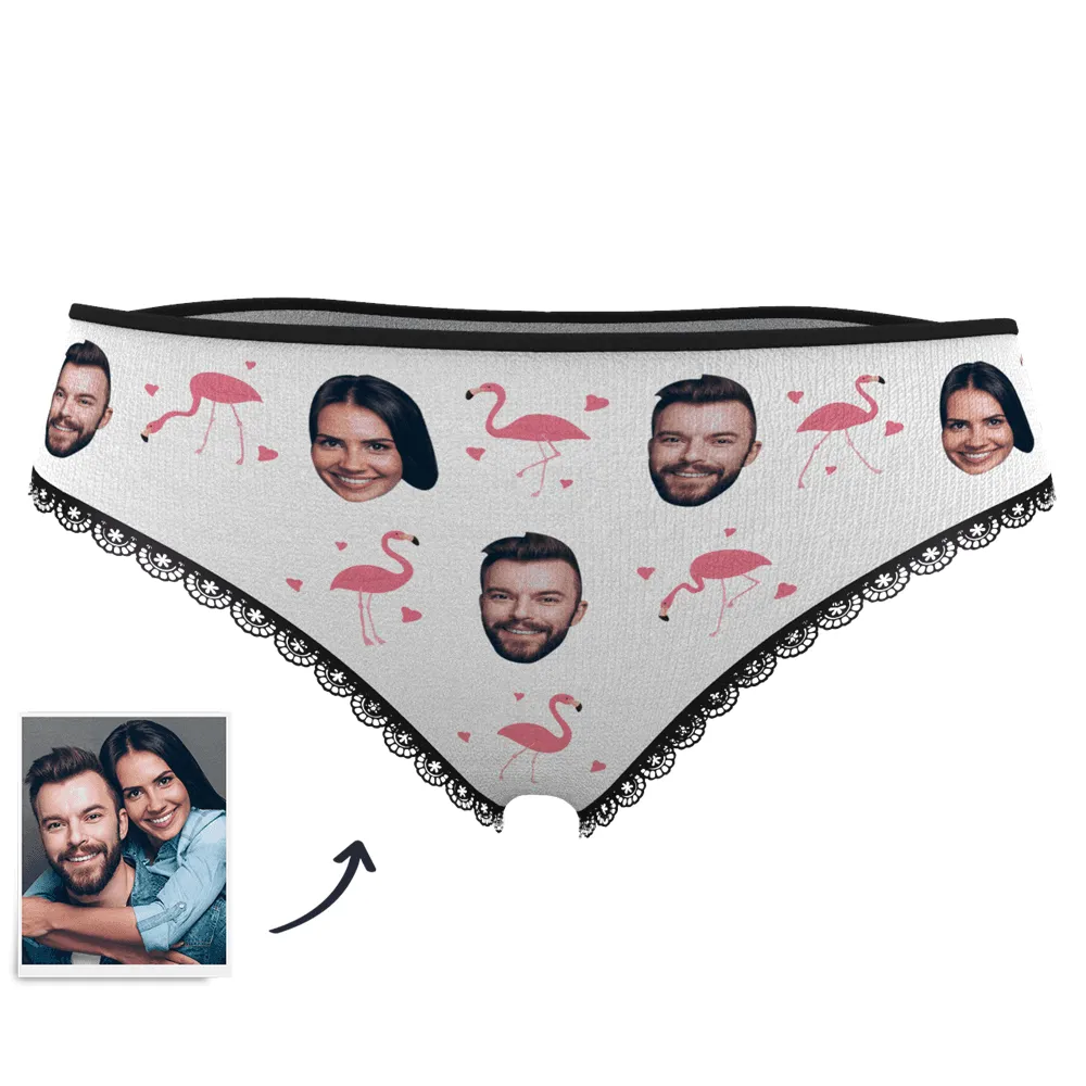 Couple Women's Custom Flamingo And Face On Panties