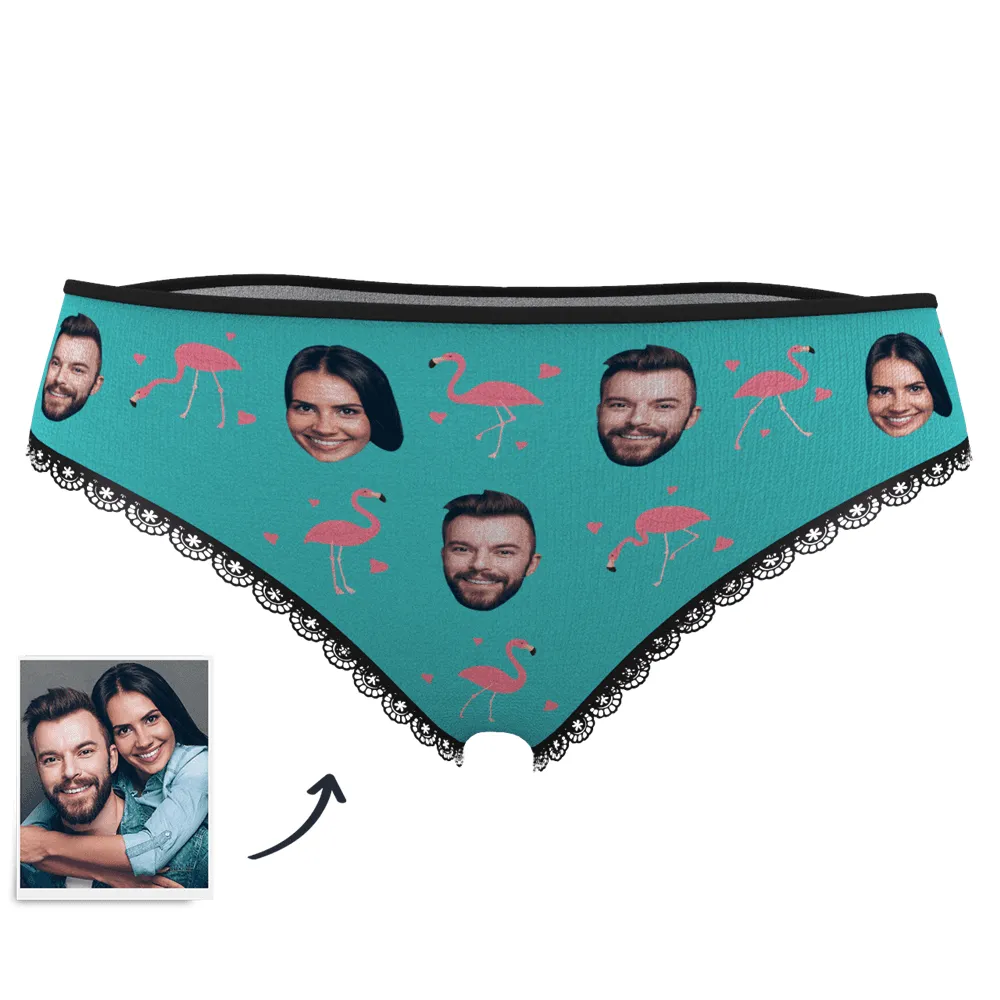 Couple Women's Custom Flamingo And Face On Panties