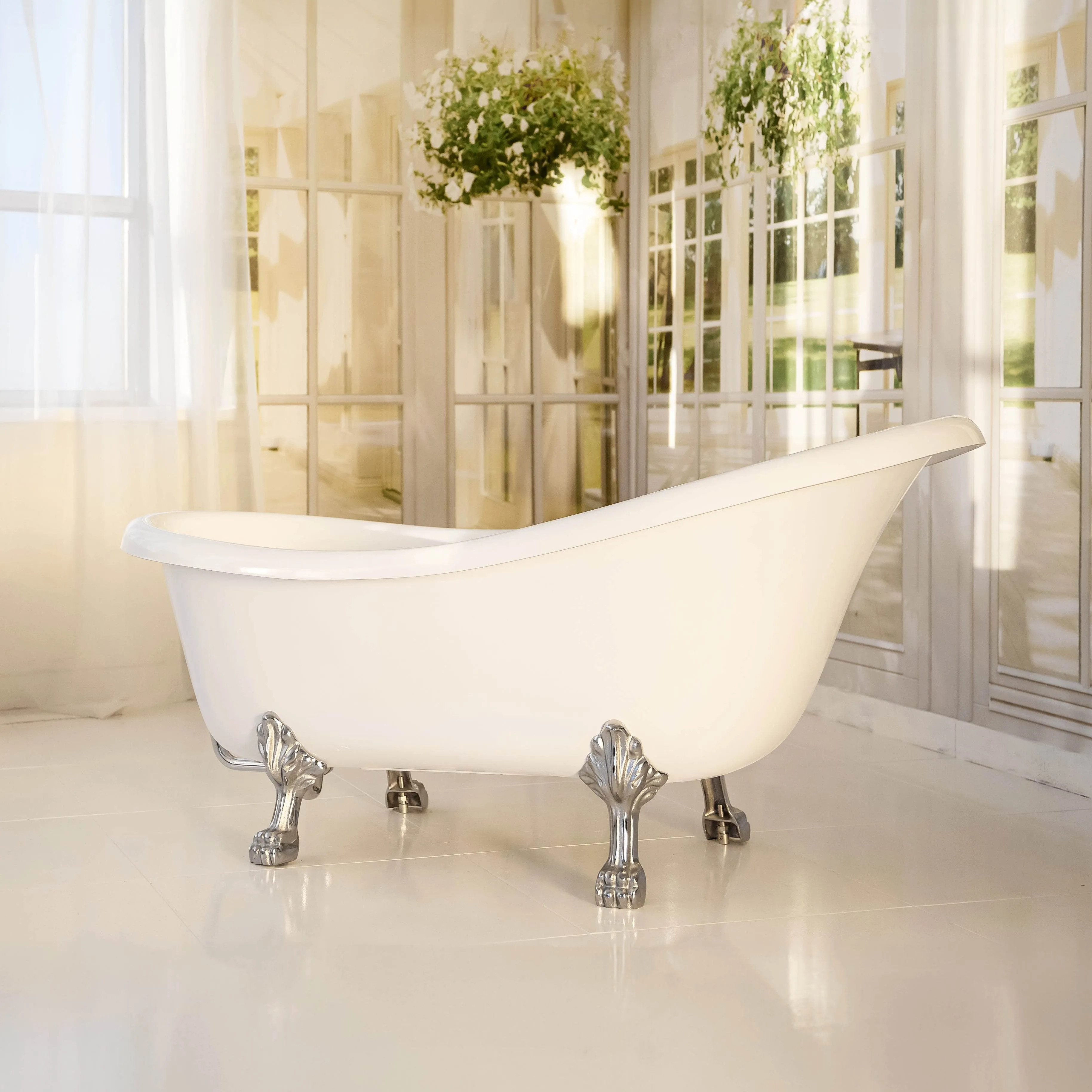 Dreamwerks 5.5 ft. Acrylic Claw Foot Oval Tub