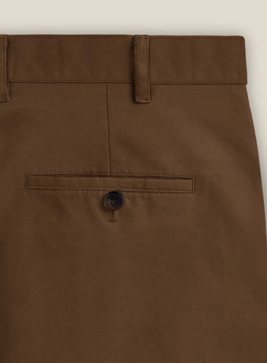 Italian Hickory Brown Cotton Stretch Shorts