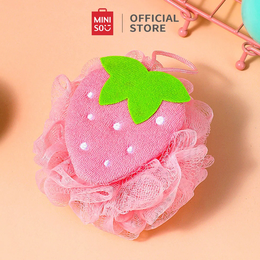 MINISO Fruit Series Bath Sponge-Strawberry