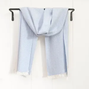 Morning Sky Blue Handwoven Cashmere Wrap