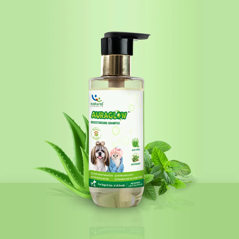 Natural Remedies Auraglow Moisturizing Shampoo for Dogs and Cats