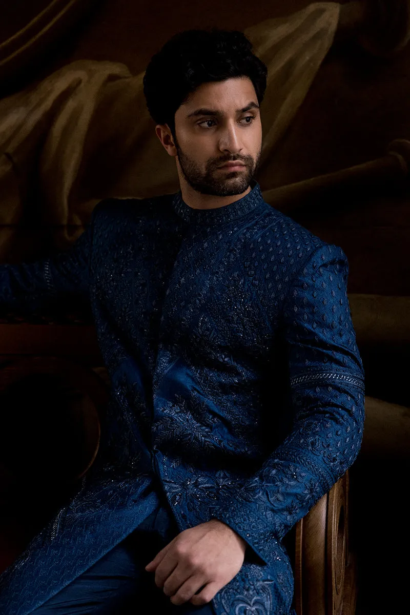 NAVY BLUE SHERWANI