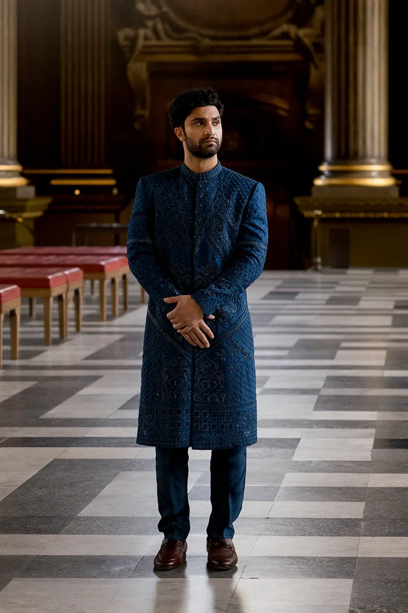 NAVY BLUE SHERWANI