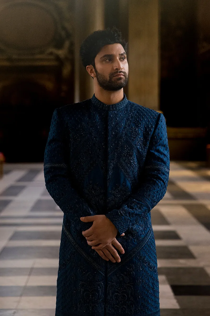 NAVY BLUE SHERWANI