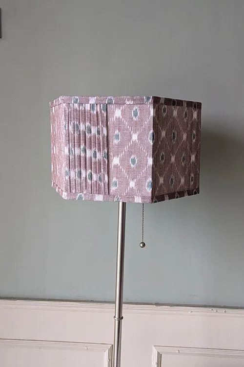 Okhai "Palm Shade" Ikkat Grey Hexagon Lampshade