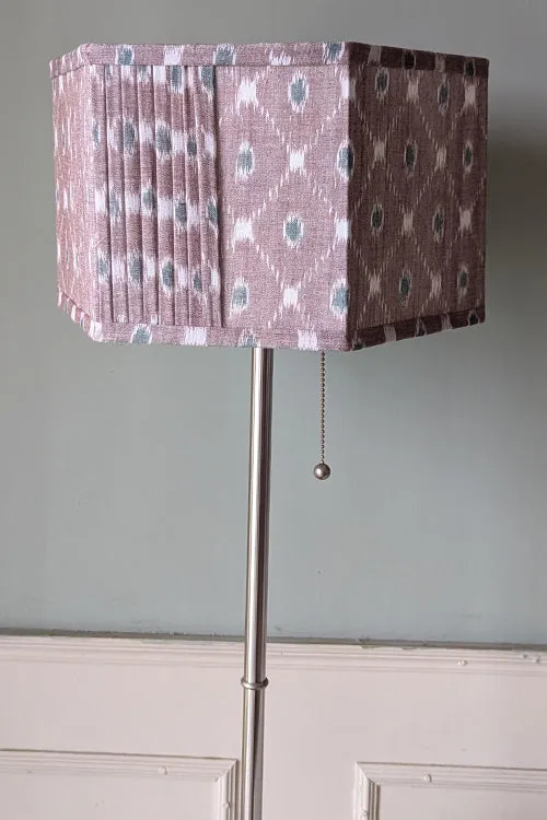 Okhai "Palm Shade" Ikkat Grey Hexagon Lampshade