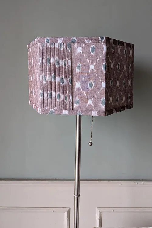 Okhai "Palm Shade" Ikkat Grey Hexagon Lampshade