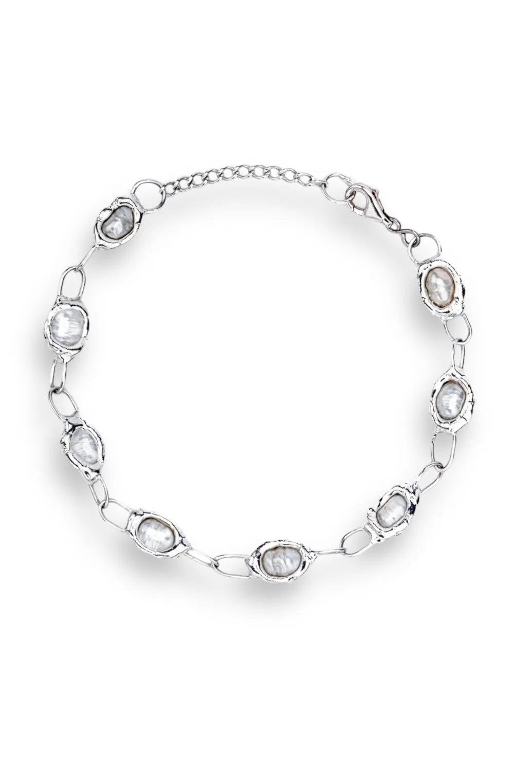 Pearl Chain Bracelet in Silver