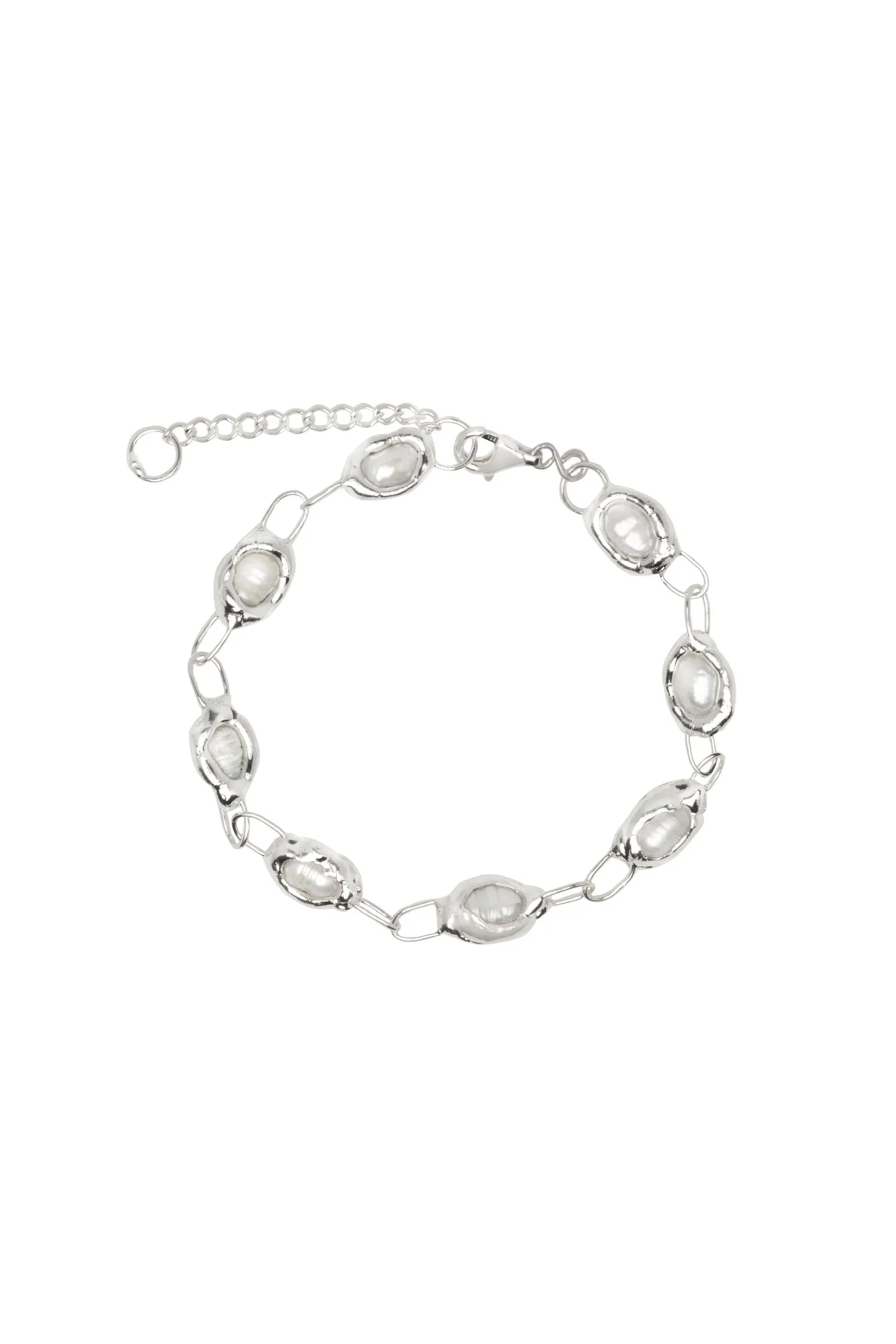 Pearl Chain Bracelet in Silver