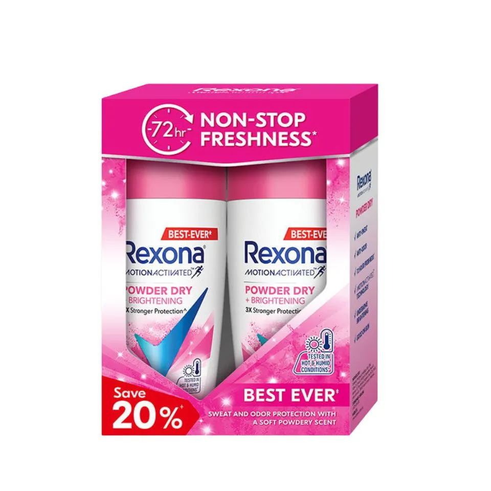 Rexona Roll-On Women - Powder Dry   Brightening (Twin) 45ml X 2