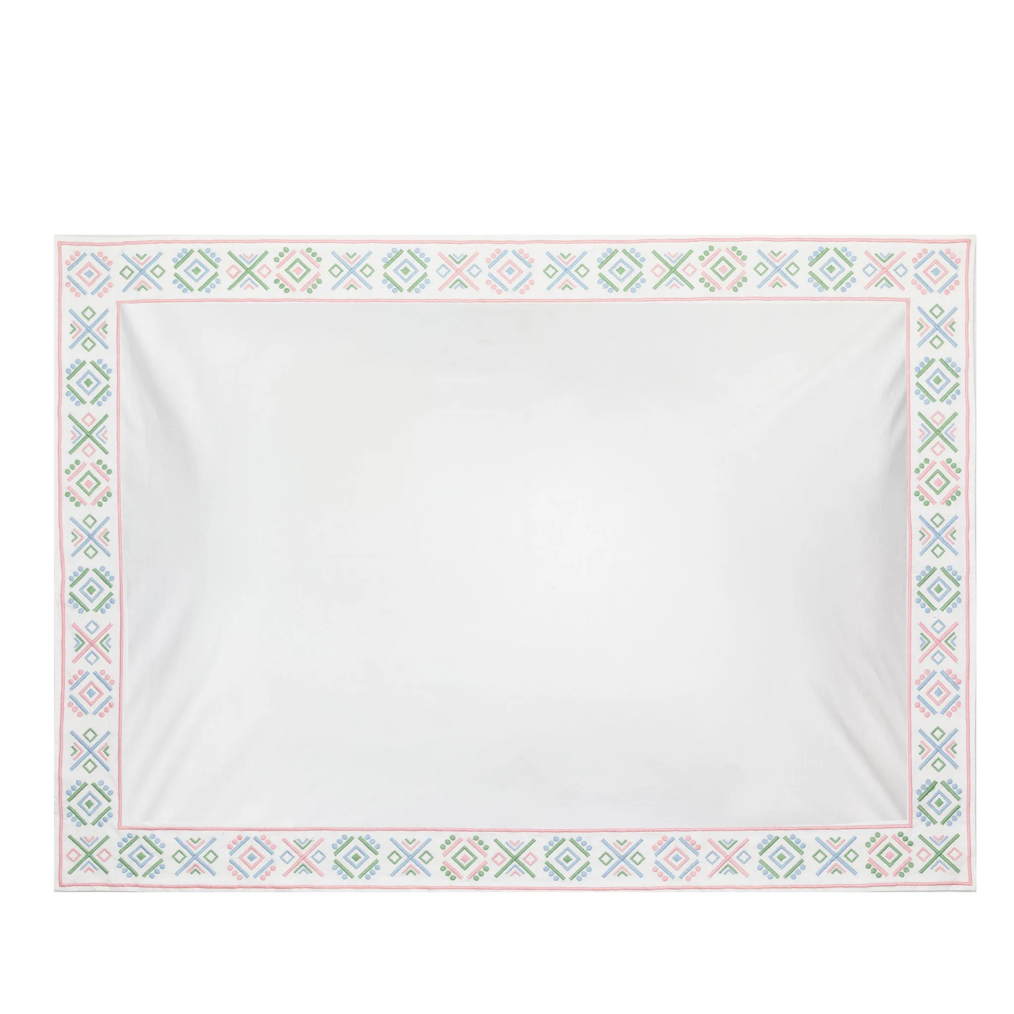 Set of 2 Tamahu Pillowcases Pink Blue Green