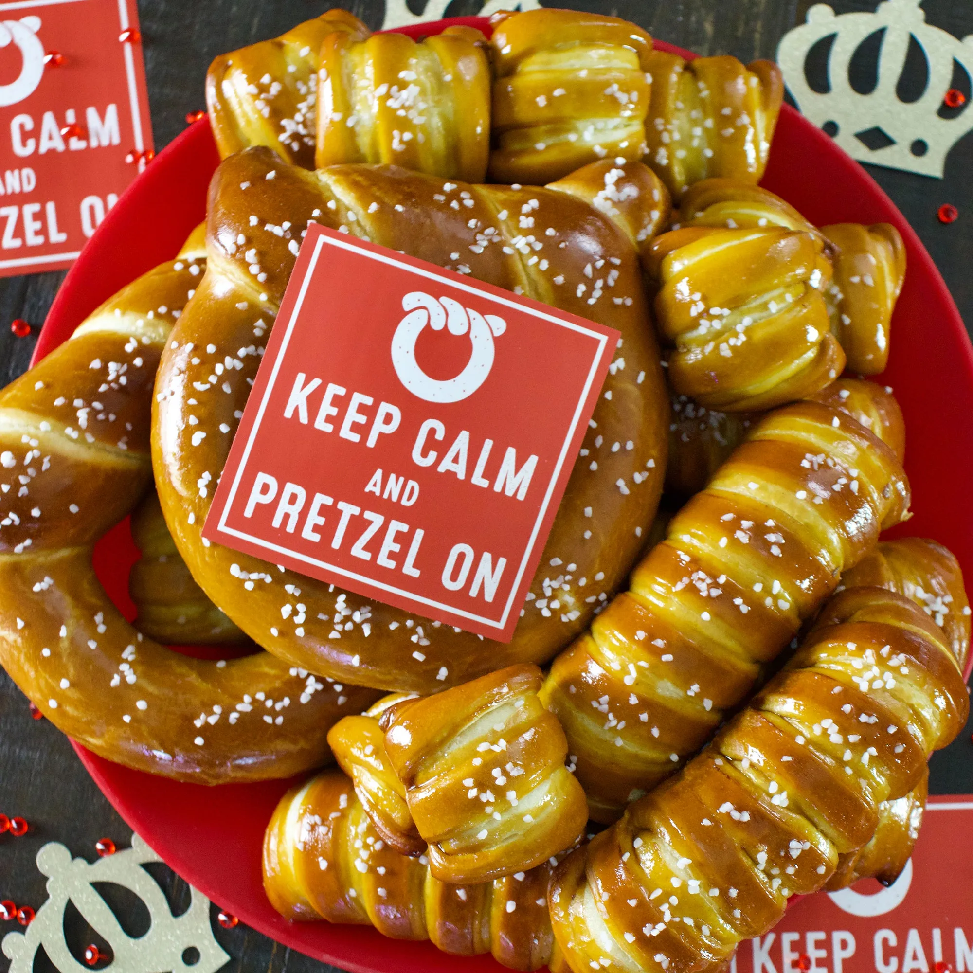 SOFT PRETZELS, SALTS & SAUCES VARIETY BOX - Keep Calm & Pretzel On