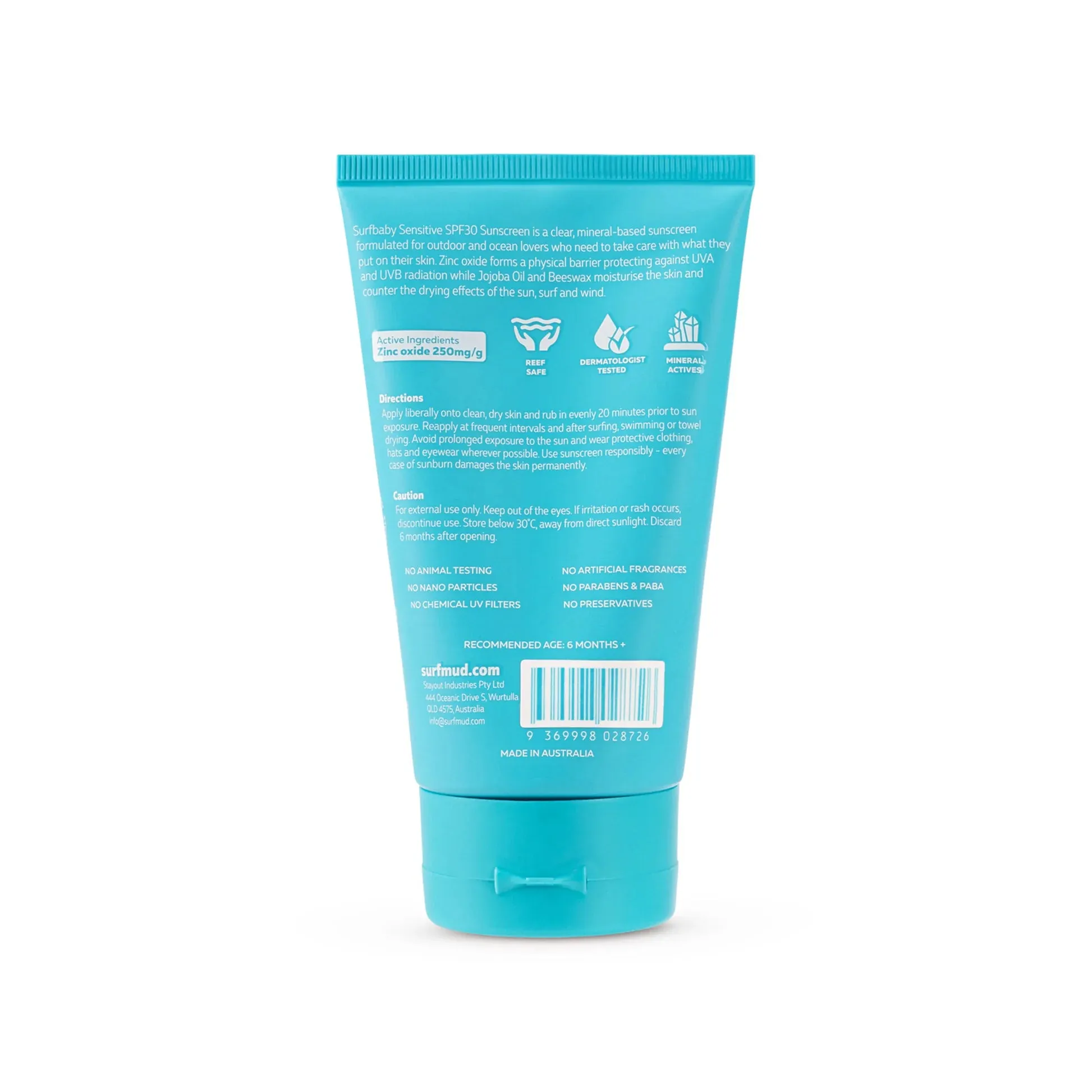 Surfmud Australia - Surfbaby Sensitive SPF30  Sunscreen - 125g