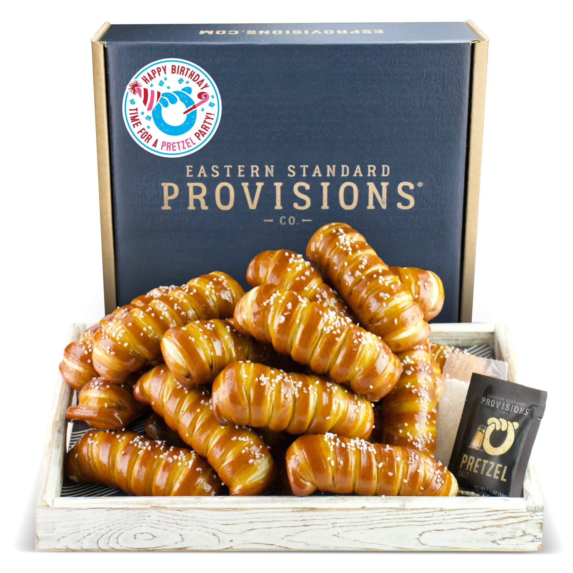 TURNBUCKLE STICKS SOFT PRETZEL BOX - Happy Birthday